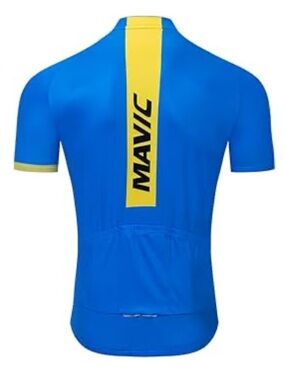 Mavic Men’s Short Sleeve Cycling Jersey Road Bike MTB Bicycle Blue Full Zip